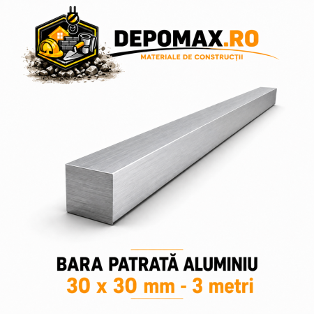 Bara patrata aluminiu 30 x 30 mm, 3 metri, EN AW-6082